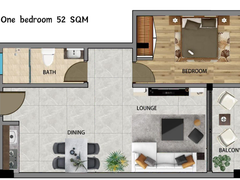 1 Bedroom Floor Plan Urban Park Apartments