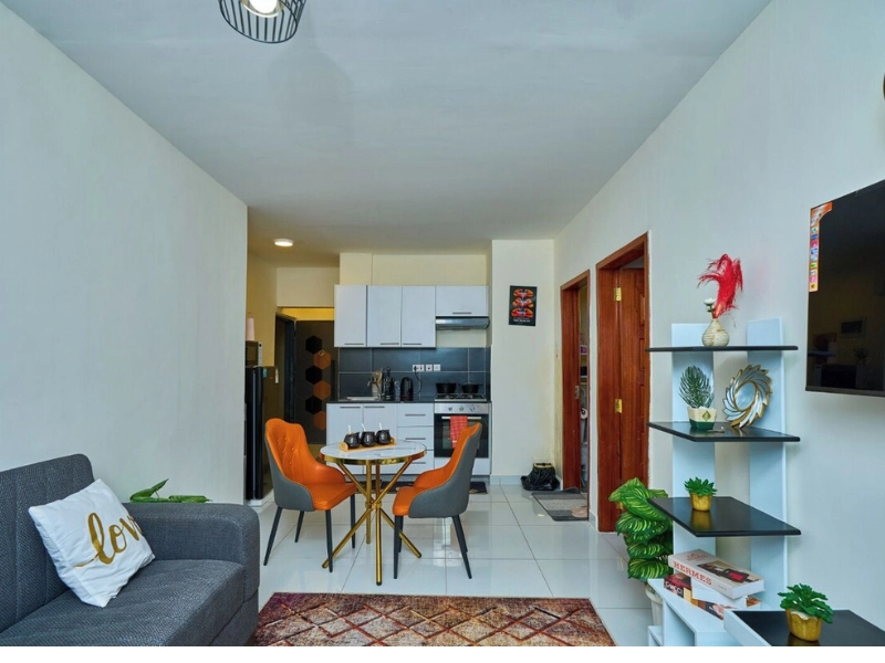 Luxore studio apartment for sale in Syokimau living area